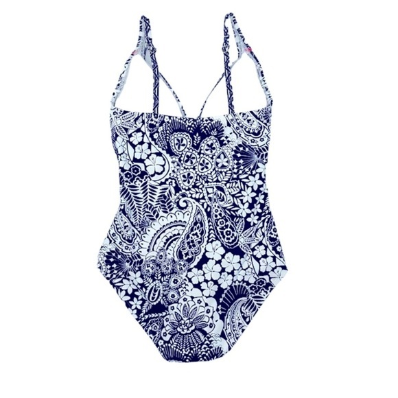 Tommy Bahama Mare Paisley Paradise One Piece Blue White Pink Swimsuit Size 4 - Picture 4 of 7